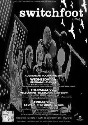 Switchfoot Poster Black and White Mini Poster 11"x17"
