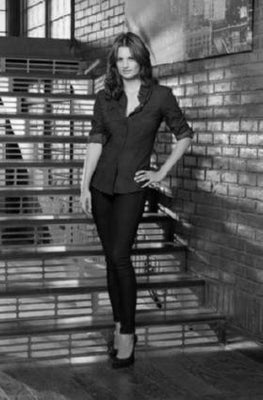 Stana Katic black and white poster