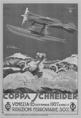 Italian Seaplanes Coppa Schneider 1927 Poster Black and White 16x24 The Poster Depot