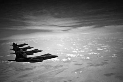 F22 Airplane black and white poster