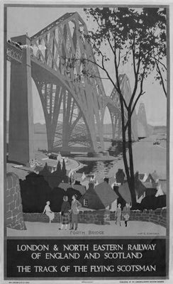 Railways British Flying Scotsman 1928 Poster Black and White 27"x40" The Poster Depot