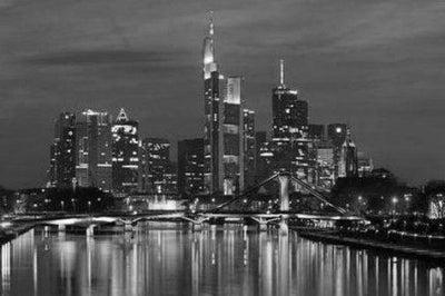 Frankfurt Skyline poster tin Metal Print Wall Art