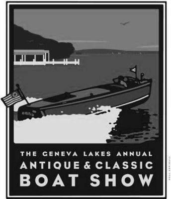 Geneva Boat Show Black and White Metal Poster Choose Style The Poster Depot