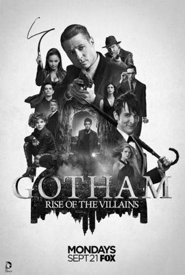 Gotham Metal Poster Print 8in x 12in 12"x16" Black and White The Poster Depot