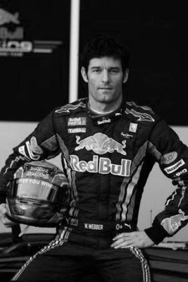 Mark Webber black and white poster