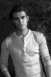 Paul Wesley Metal Poster Print 8in x 12in 12"x16" Black and White The Poster Depot