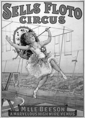 Vintage Circus poster Black and White poster for sale cheap United States USA