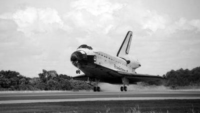 Space Shuttle Landing Poster Black and White Poster 16x24 The Poster Depot
