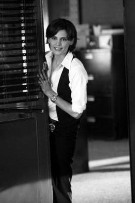 Stana Katic black and white poster