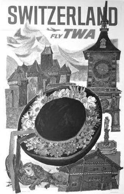 Switzerland Tourism poster tin Metal Print Wall Art
