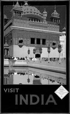 India Tourism Black and White Metal Poster Choose Style The Poster Depot