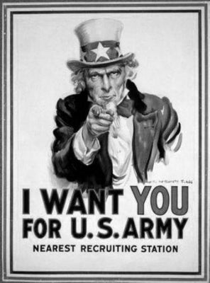 War Propaganda Metal Poster Wall Art 8in x 12in 12"x16" Black and White The Poster Depot