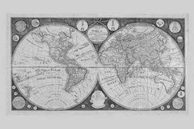World Map 1799 poster Black and White poster for sale cheap United States USA