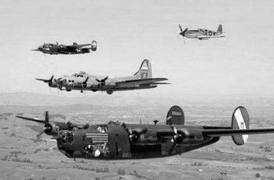 Ww2 Plane Formation poster tin Metal Print Wall Art