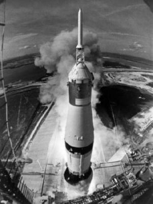 Apollo 11 Launch Black and White Metal Poster Choose Style The Poster Depot
