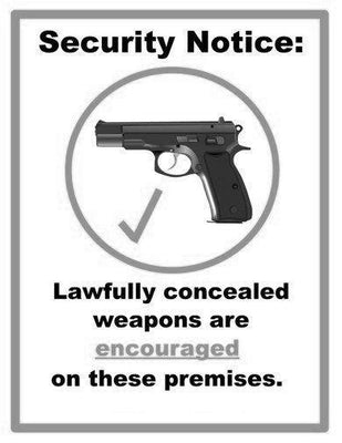 Concealed Carry Weapons Allowed Metal Print poster tin Metal Print Wall Art