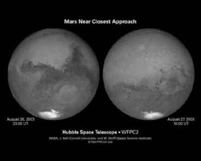Mars Closest Encounter black and white poster
