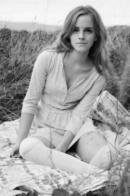 Emma Watson black and white poster