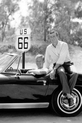 Route 66 poster Metal Print Metal Poster Print 8in x 12in Black and White The Poster Depot