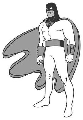 Space Ghost Poster Black and White Poster 16x24 The Poster Depot