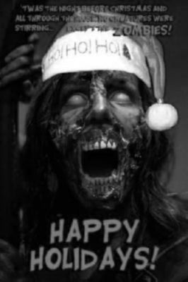 Zombie Christmas Greetings poster Black and White poster for sale cheap United States USA