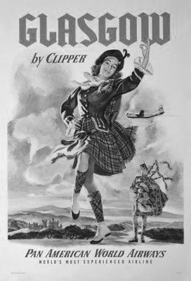 Pan Am Airlines Glasgow poster tin Metal Print Wall Art