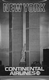 Continental Airlines Ny Twin Towers poster tin Metal Print Wall Art