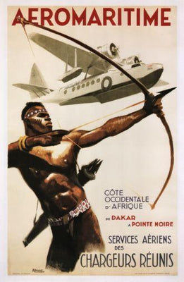 Africa Aeromaritime 1950 poster tin Metal Print Wall Art