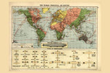 Air Routes Map 1920 poster tin Metal Print Wall Art