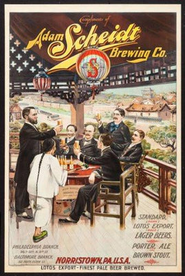 Vintage Beer Hall Adam Scheidt Brewing Phildelphia Poster On Sale United States
