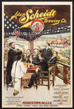 vintage beer hall adam scheidt brewing phildelphia poster tin Metal Print Wall Art