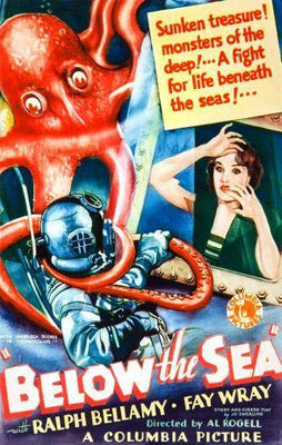 Below The Sea movie poster Metal Print 8in x 12in