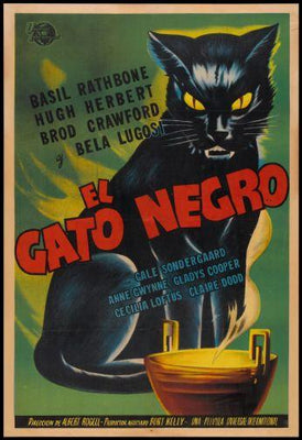 The Black Cat Metal Movie Poster 8in x 12in