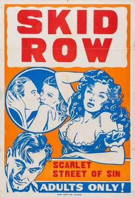 Pulp Fiction Novel Exploitation Art skid row scarlet street of sin poster tin Metal Print Wall Art
