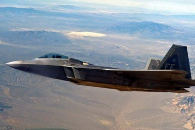 military aviation f22 over area51 poster tin Metal Print Wall Art