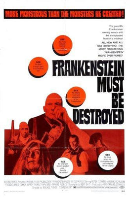 Frankenstein Must Be Destroyed movie poster Metal Print 8in x 12in