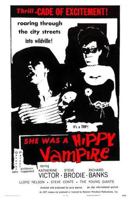 She Was A Hippie Vampire Metal Movie Poster 8in x 12in
