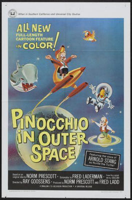 Pinocchio In Outer Space movie poster Metal Print 8in x 12in