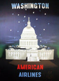 American Airlines Washington Dc poster tin Metal Print Wall Art