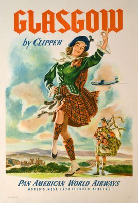 Pan Am Airlines Glasgow poster tin Metal Print Wall Art