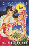 United Airlines Hawaii poster tin Metal Print Wall Art
