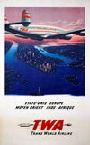 Twa Arilines Manhattan poster tin Metal Print Wall Art