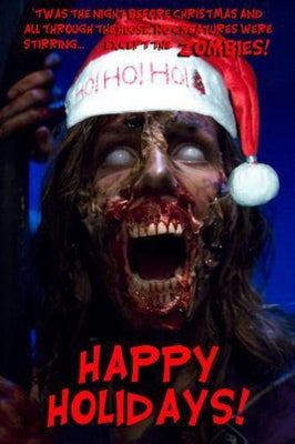 Zombie Christmas Greetings Metal Print 8in x 12in